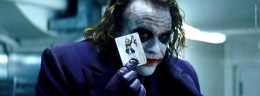 Heath Ledger The Joker Card Scene  Facebook Cover