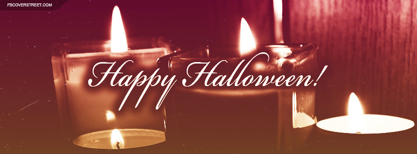 Happy Halloween Lit Candles Facebook cover