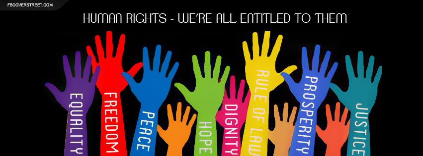 Human Rights Hand Words Facebook cover