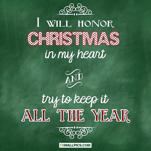 I Will Honor Christmas In My Heart  Facebook picture