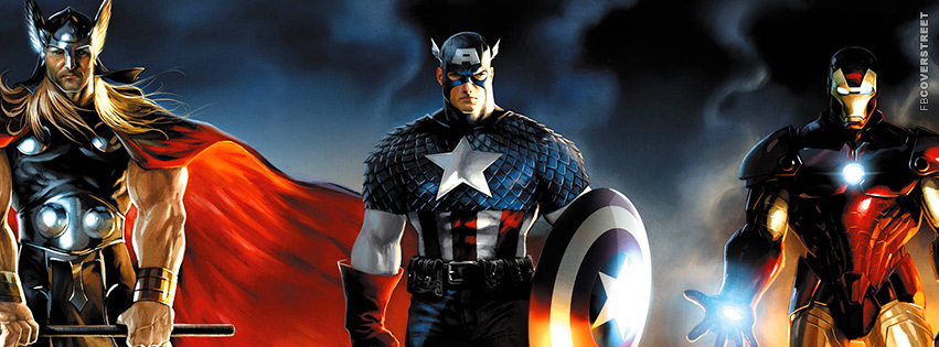 Thor Ironman and Captain America Artwork  Facebook Cover