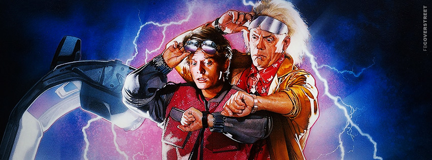 Back To The Future Doc and Marty Artwork Facebook cover