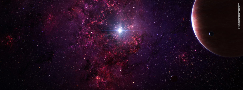 Abstract Dark Purple Space  Facebook Cover