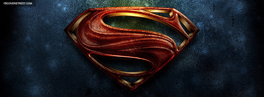 Superman Man of Steel Grungy Logo Facebook Cover