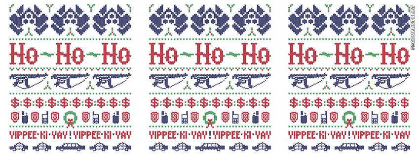 Die Hard Yippe Ki Yay Christmas Pattern  Facebook Cover