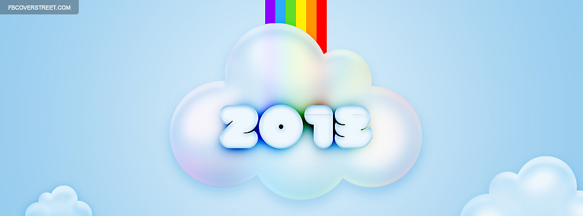 2013 Vector Rainbow Clouds Facebook cover