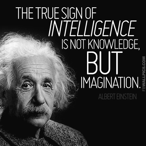 The Sign of Intelligence Albert Einstein Imagination Quote Facebook Pic