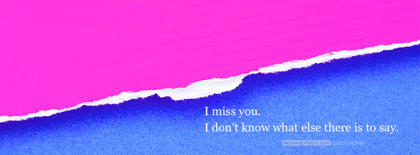 I Miss You Facebook cover