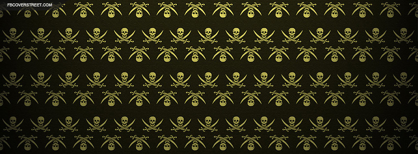 The Pirate Bay Skull Swords Pattern Facebook cover