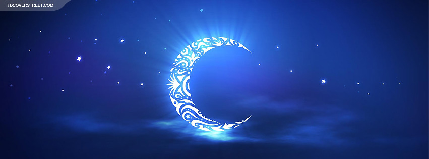 Glowing Blue Moon Facebook cover