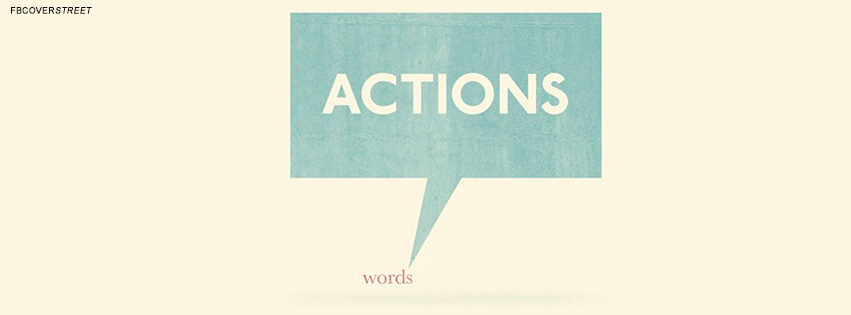 Actions And Words Typography Design  Facebook Cover