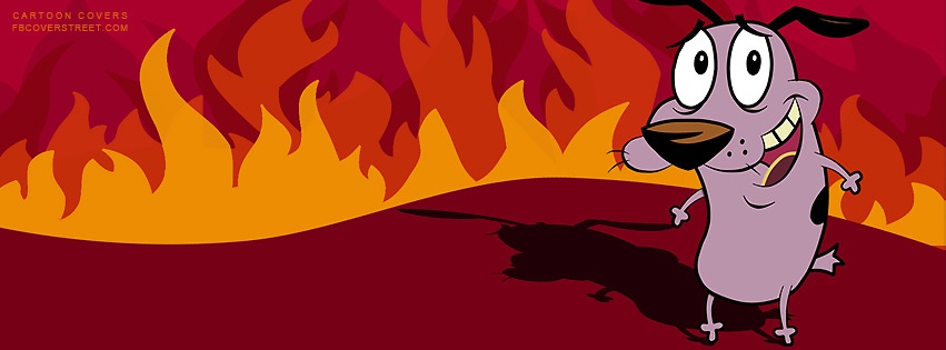 Courage The Cowardly Dog In Flames Facebook Cover