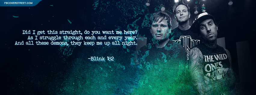 Blink 182 Up All Night Quote Facebook Cover - FBCoverStreet.com