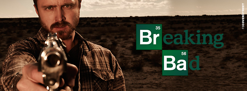 Breaking Bad Jesse Pinkman Aiming Photograph and Logo Facebook Cover