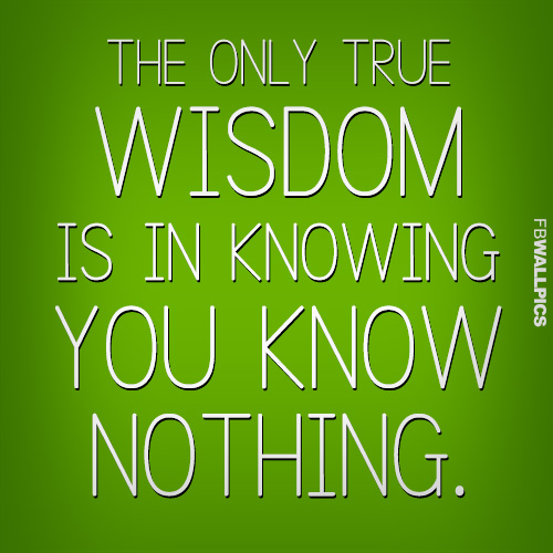The Only True Wisdom Socrates Quote Facebook picture