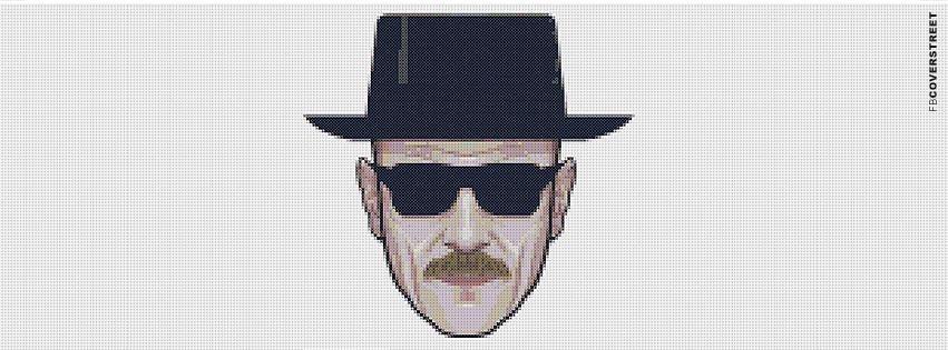 Heisenberg Pixelated Face Breaking Bad Facebook Cover