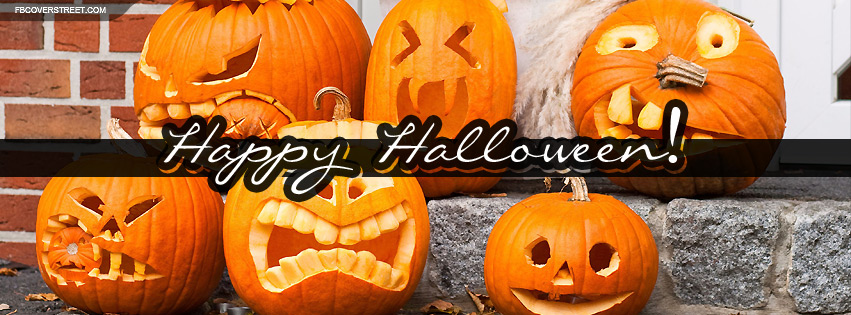 Happy Halloween Assorted Jack OLanterns Facebook cover