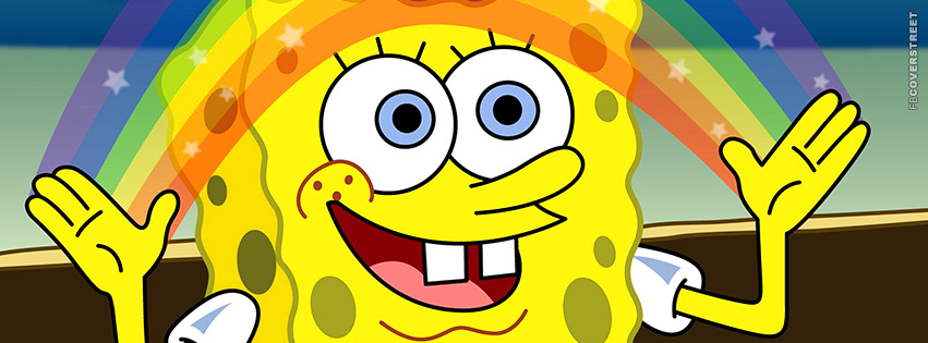 Spongebob Squarepants Fun Rainbow  Facebook Cover