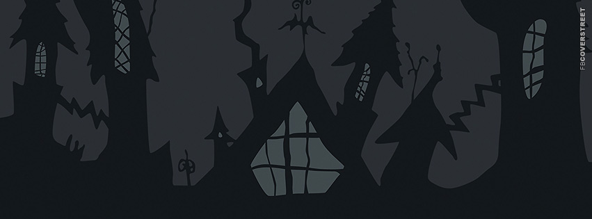 Creepy Halloween Artwork Houses  Facebook Cover