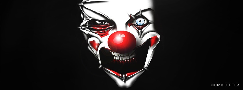 Evil Clown Face Cartoon Facebook cover