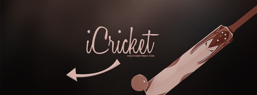 iCricket Cricket Bat and Ball Facebook cover