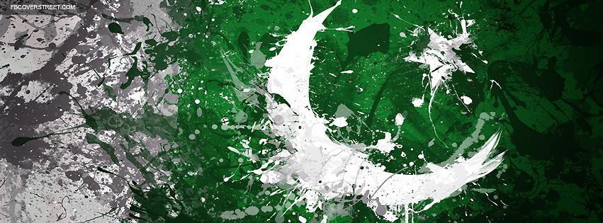 Pakistan Flag Paint Splattered 2 Facebook cover