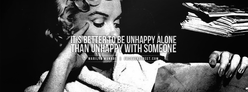 Marilyn Monroe Unhappy Alone Facebook Cover
