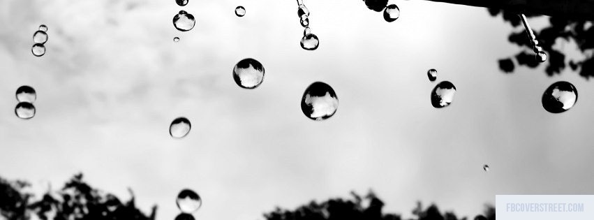 Water Droplets Black and White Facebook cover