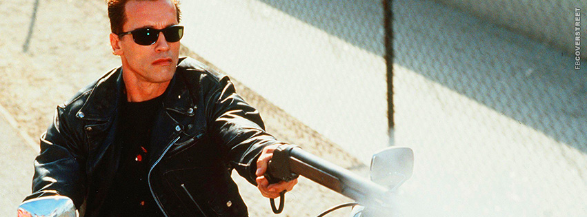 Arnold The Terminator Shotgun Motorcycle Photograph Facebook Cover