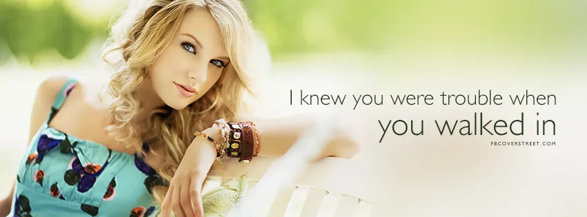 Taylor Swift I Knew You Were Trouble Lyrics Facebook Cover